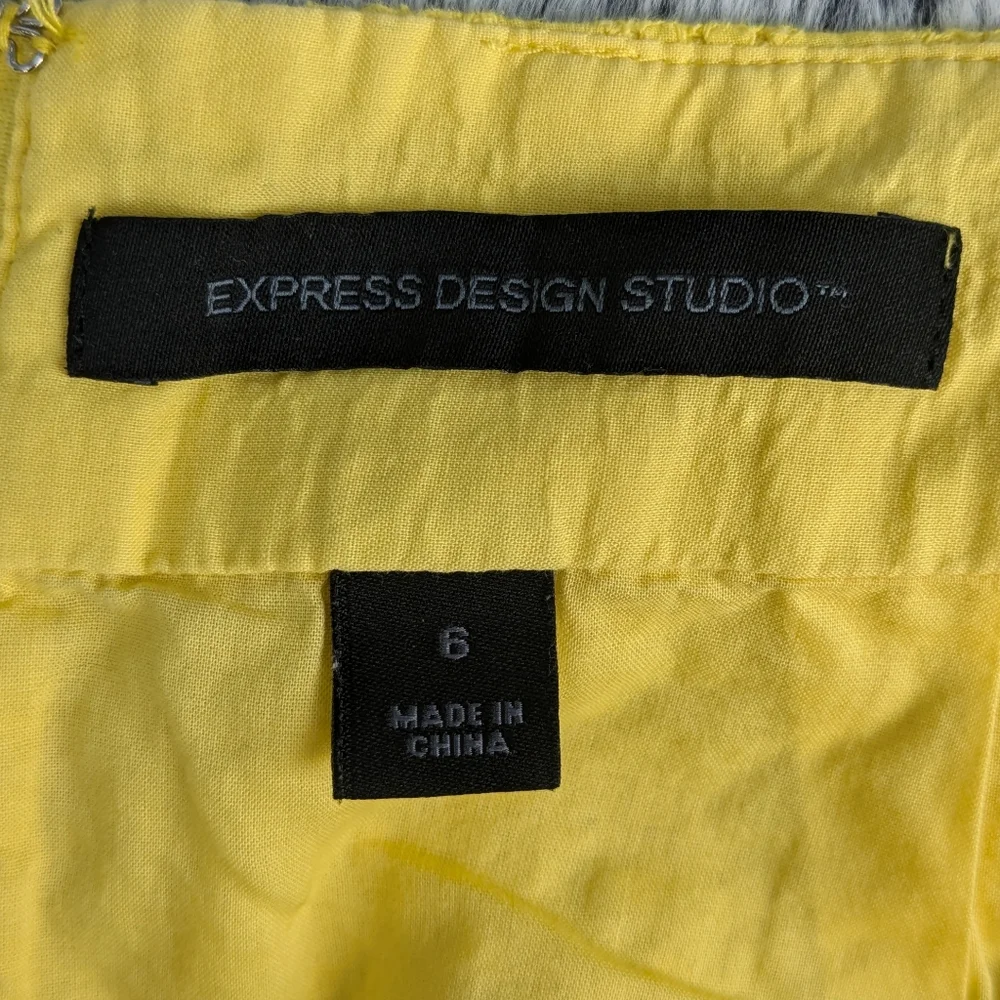 Express Design Studio Eyelet‎ A-Line Mini Skirt Yellow Size 6